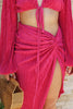 'Camila' Resort Plisse Drape Set in Fuchsia. Scarlette The Label, and online fashion boutique for women.