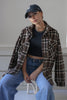 Plaid Flannel Shacket in Brown. Scarlette The Label, an online fashion boutique for women.