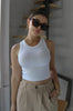 Ribbed Muscle Tank Top in White. Scarlette The Label, an online fashion boutique for women.