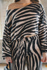 Load image into Gallery viewer, &#39;Hazel&#39; Striped Sweater Set in Beige and Black Zebra Print, Scarlette The Label Online Boutique for Women