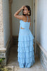 Load image into Gallery viewer, &#39;Salerno&#39; Ruffled Vacation Skirt Set in Dusty Blue