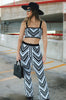 'Elle' Retro Woven Striped Pant Set in Black And White, Scarlette The Label Online Fashion Boutique for Women
