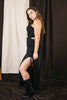 Cut Out Ruched Slit Halter Dress in Black. Scarlette The Label, an online fashion boutique and label. for women.