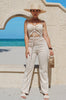 Ribbed Knit Ruched Jumpsuit in Bone, Scarlette The Label, an online fashion boutique for women.