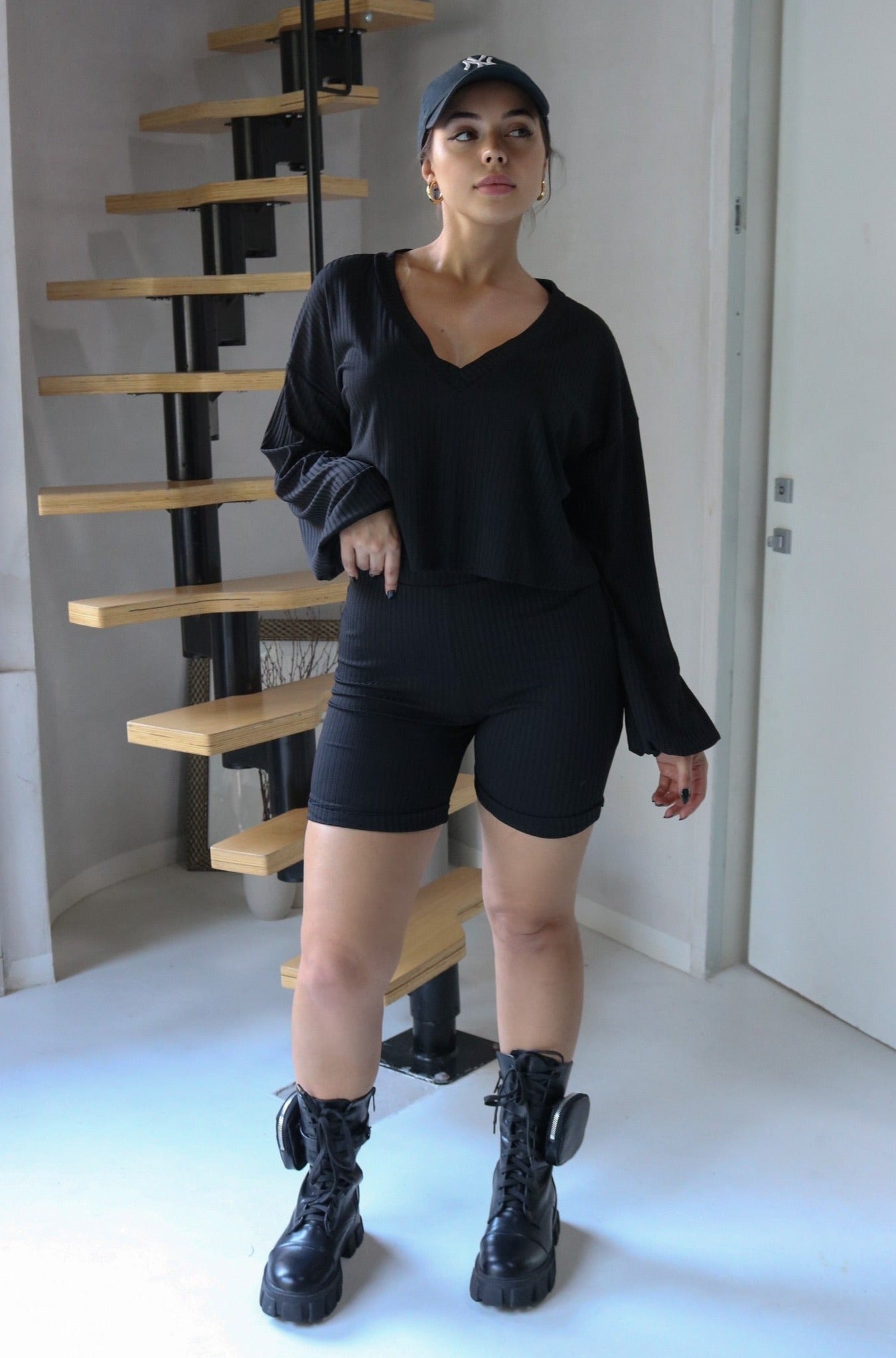 Biker Short Set in Black, Scarlette The Label, an online fashion boutique for women.