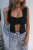Knitted Adjustable Wrap Top in Black. Scarlette The Label, an online fashion boutique for women.