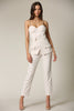 Bodice Chain and Pocket Blazer Pant Set in Cream. Scarlette The Label, an online fashion boutique and label for women.