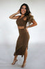 Load image into Gallery viewer, Cutout Ribbed Knit Midi Dress in Brown. The Color Coded Collection. Scarlette The Label, an online fashion boutique for women.
