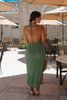 Load image into Gallery viewer, Halter Knitted Cover Up Slit Midi in Green, Scarlette The Label, an online fashion boutique for women.