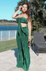 Load image into Gallery viewer, Corduroy Tie Top and Plisse Pant Set in Emerald. Scarlette The Label, an online fashion boutique for women.