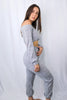 Load image into Gallery viewer, &#39;Home Sweet Home&#39; Off The Shoulder Lounge Set in Gray