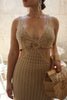 Knitted/ Crocheted O-Ring Resort Maxi in Tan, Scarlette The Label, an online fashion boutique for women.