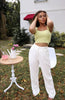 Wide Leg Linen Trousers in White for Scarlette The Label, an online fashion boutique for women.