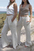 Load image into Gallery viewer, The Sable Wide Leg Linen Pants in Natural sold at Scarlette The Label, an online fashion boutique for women. Resort Wear Collection SS 2021