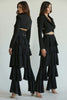 Load image into Gallery viewer, &#39;Nikola&#39; Surplice Blazer Pant Set in Black