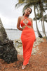 Load image into Gallery viewer, Cut Out Halter Maxi Dress w/ Ring Detail in Orange, Scarlette The Label, an online fashion boutique for women.