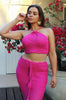 'Hawthorn' Midi Crochet Skirt Set in Hot Pink, Scarlette The Label, an online fashion boutique for women.