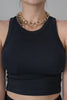Ribbed Muscle Tank Top in Black. Scarlette The Label, an online fashion boutique for women.