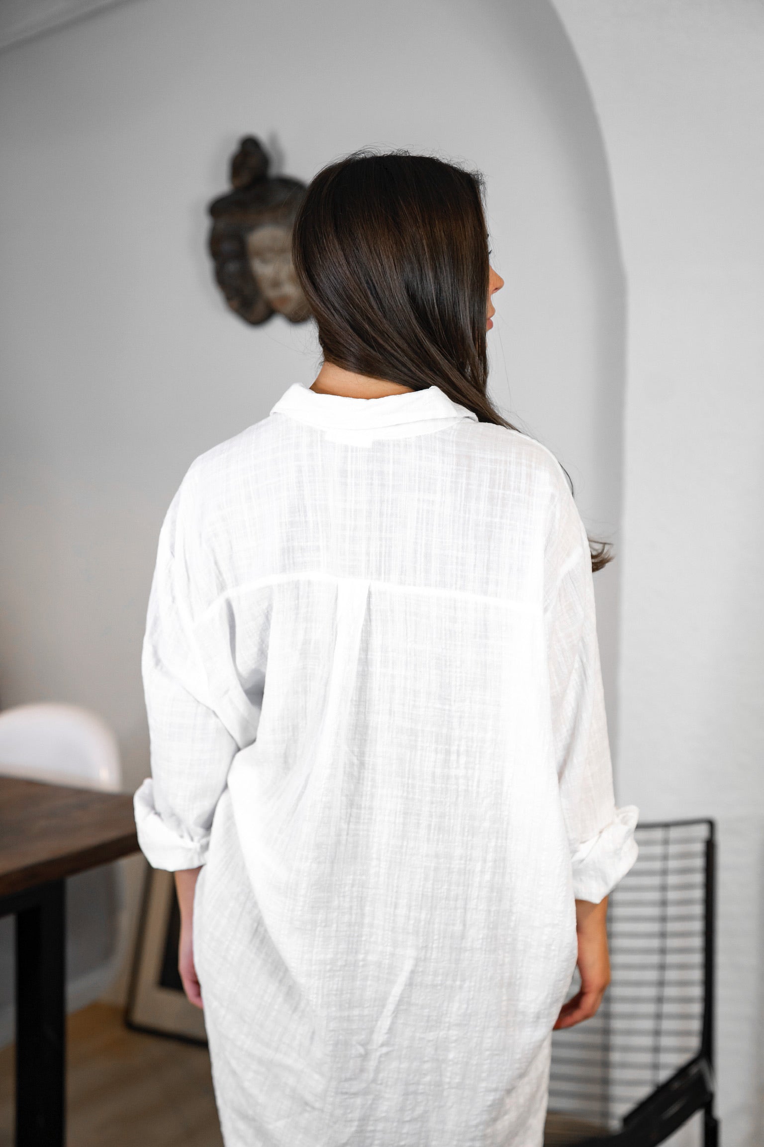 Textured Cotton Button Down in White. Scarlette The Label, an online fashion boutique and label for women.