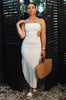 'Jazmine' Knitted Open Side Tube Dress in White. Scarlette The Label, an online fashion boutique for women.