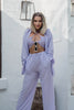 Load image into Gallery viewer, &#39;Montauk&#39; 3 Piece Button Down and Halter Pant Set in Lilac. Scarlette The Label, an online fashion boutique for women.