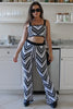 Load image into Gallery viewer, Woven Striped Boot Cut Pant Set with Matching Tube Tank Top in Black and White. Scarlette The Label, an online fashion boutique for women.